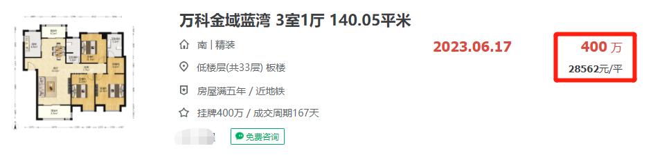 扛不住了,成交价不足2.9万元/㎡!江宁核心区神盘卖出史低价!-南京365淘房