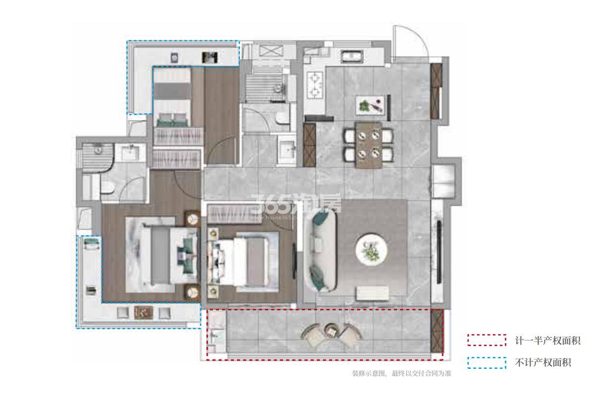 建发璞云建面约128㎡户型图_南京建发璞云_南京365淘房