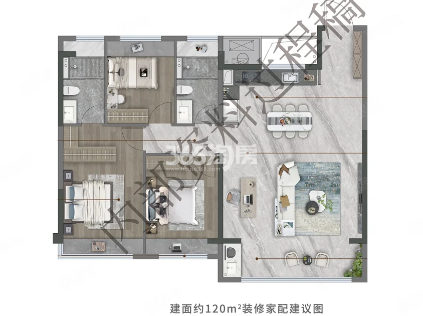 龙湖砚熙台120㎡户型