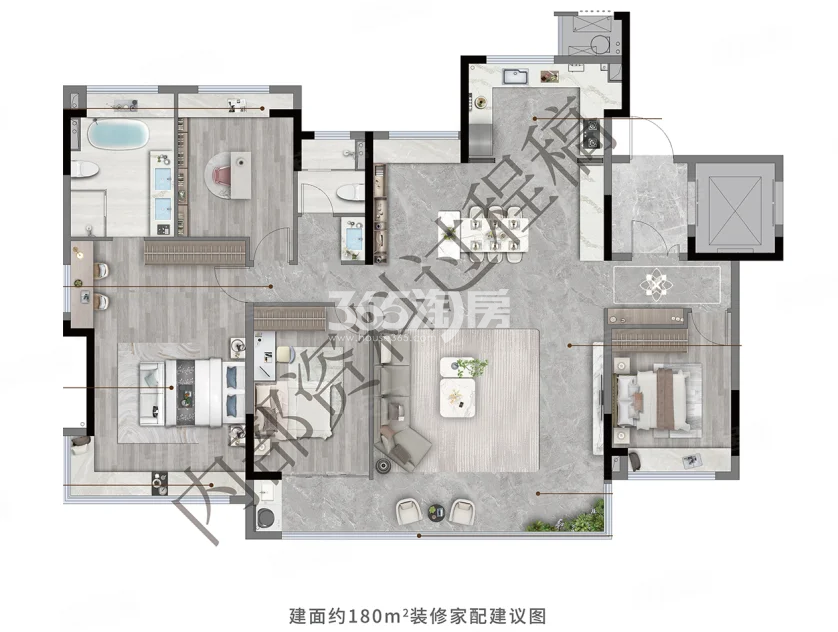 龙湖砚熙台180㎡户型