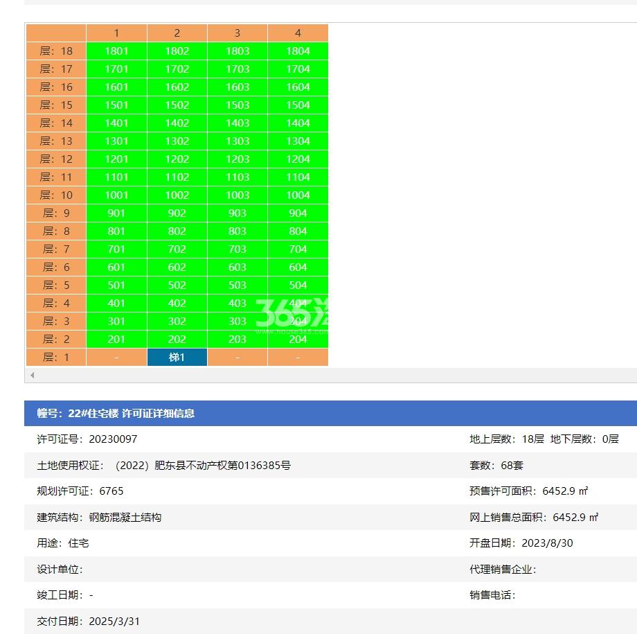 伟星悦璟台22#楼预售信息