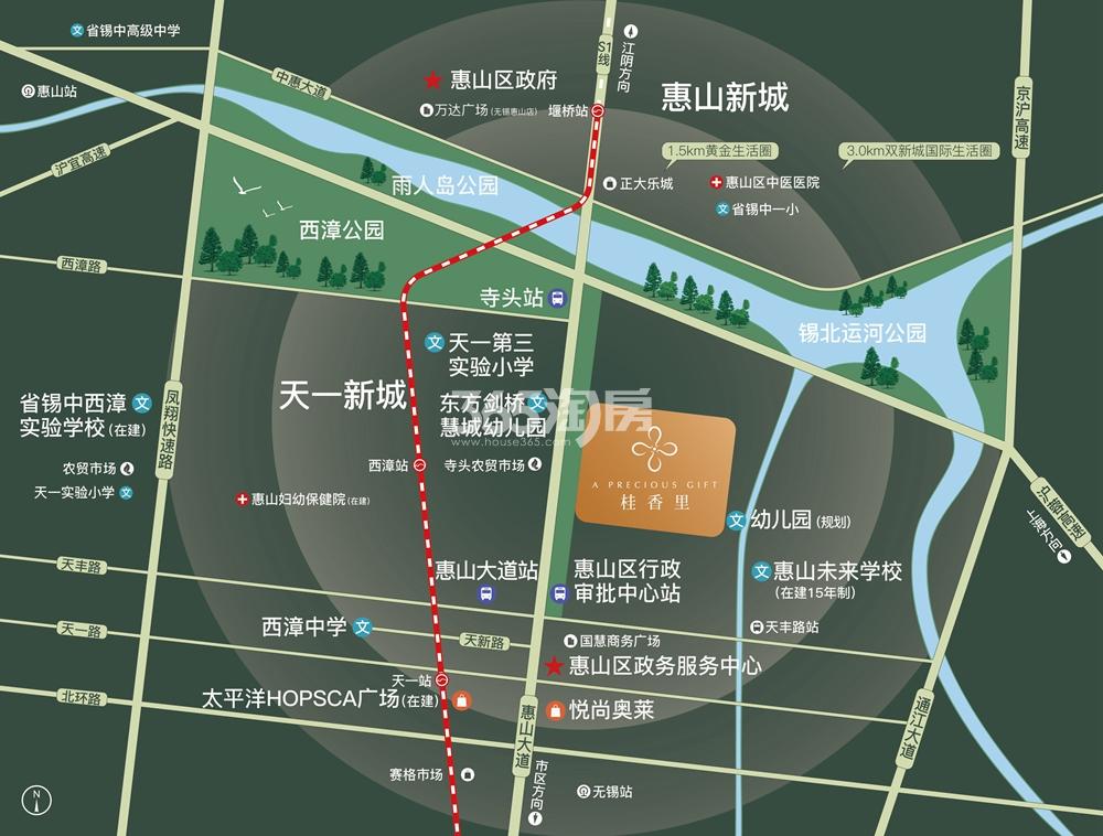 安居蓝城·桂香里交通图