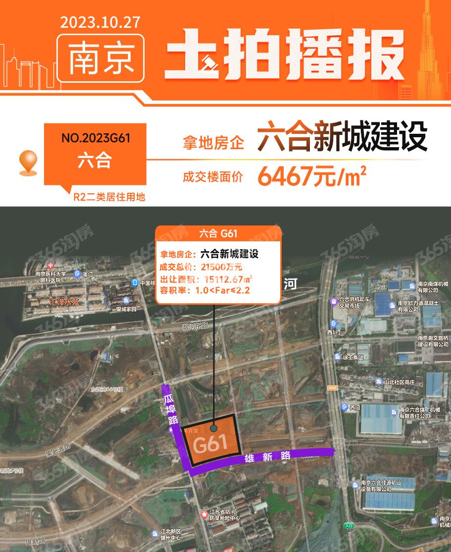 六合新城建设G61地块最新动态