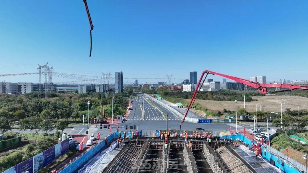 合肥南二环西延工程全线首联连续梁顺利浇筑
