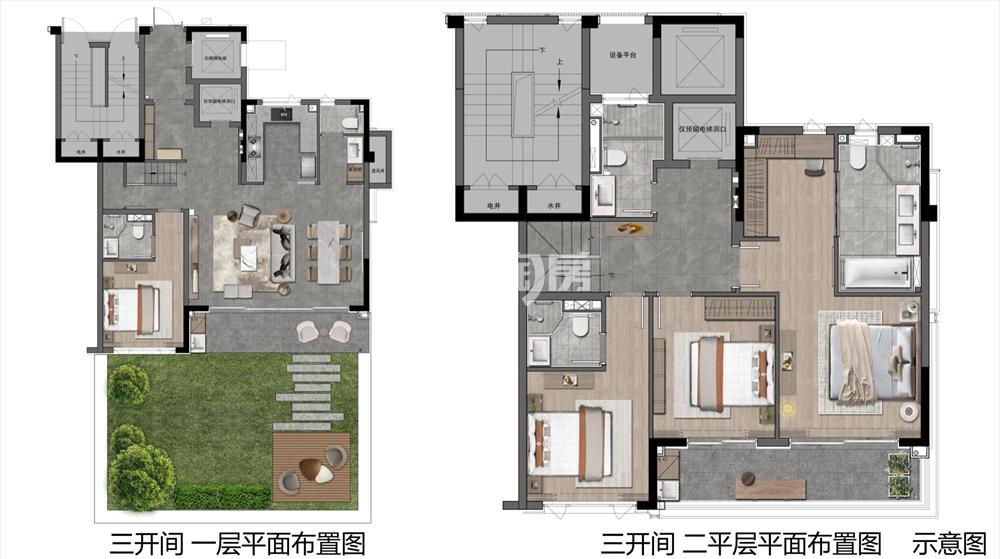 十里上棠建面约205平B户型下叠_无锡金领十里上棠_无锡365淘房