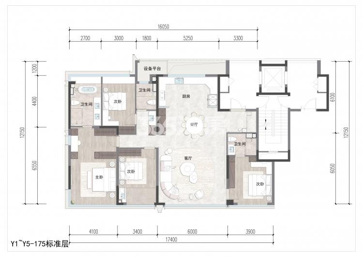 绿城锦海棠175平户型图