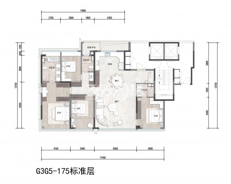 绿城锦海棠175平户型图