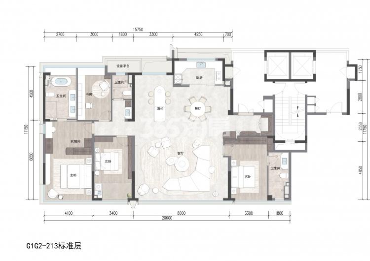 绿城锦海棠213平户型图