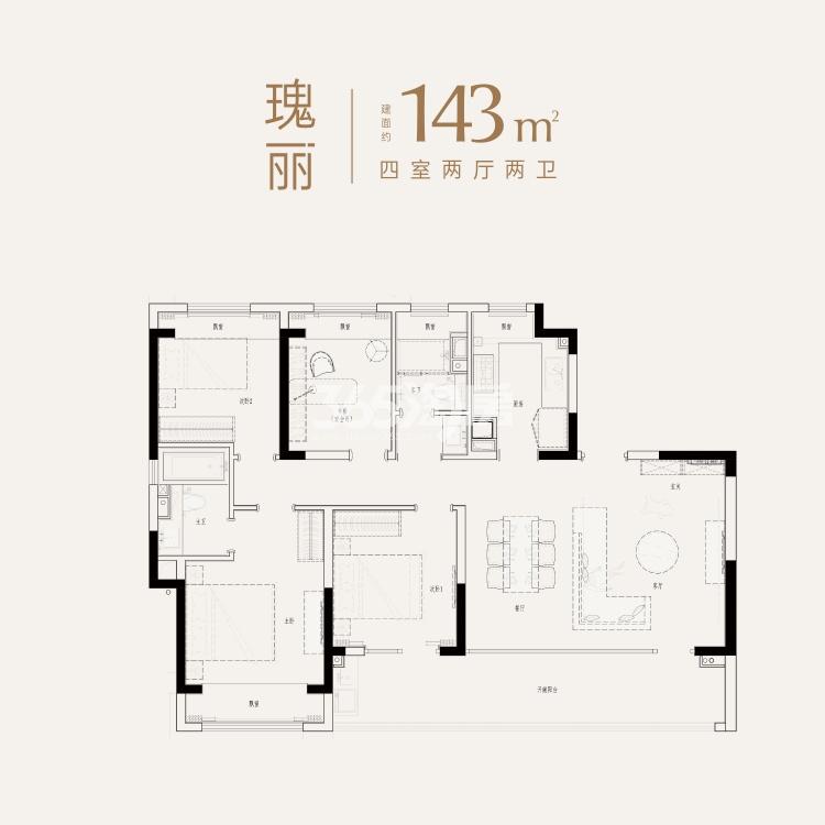 瑰丽143 4室2厅2卫