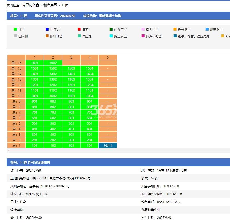招商庐州臻境11幢预售信息