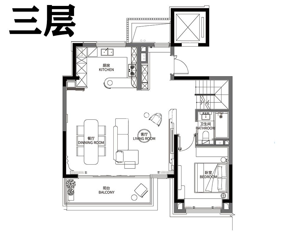 诗语溪境建面约180平中叠户型图