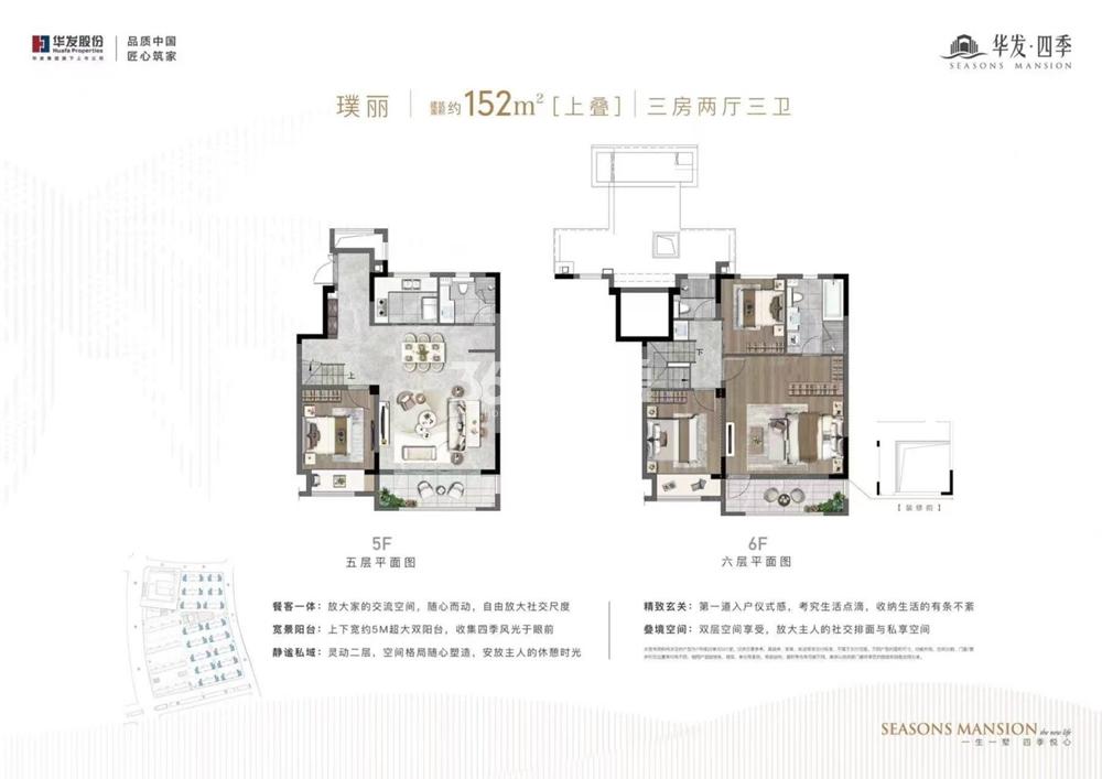 华发·四季建面约152平上叠户型图