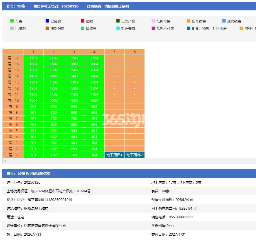 中海悦府二期10幢预售信息