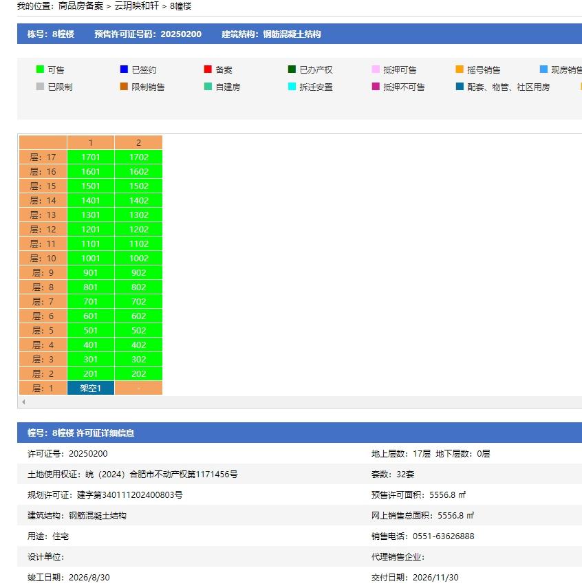 璟和朗月8幢预售信息