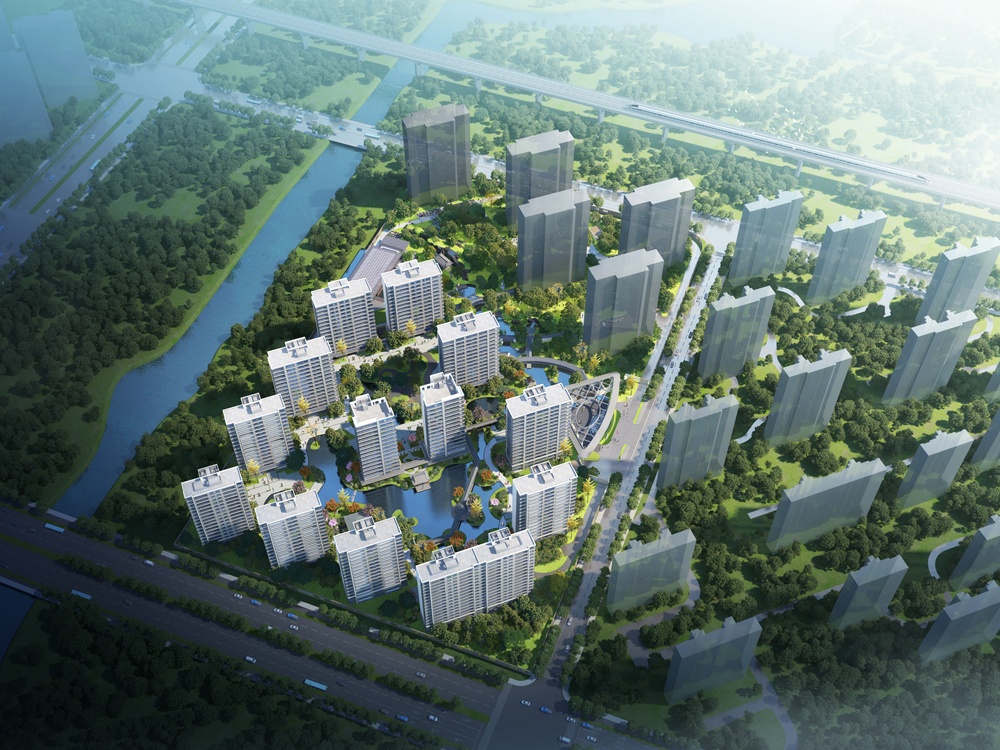 东城·美的东望府鸟瞰图