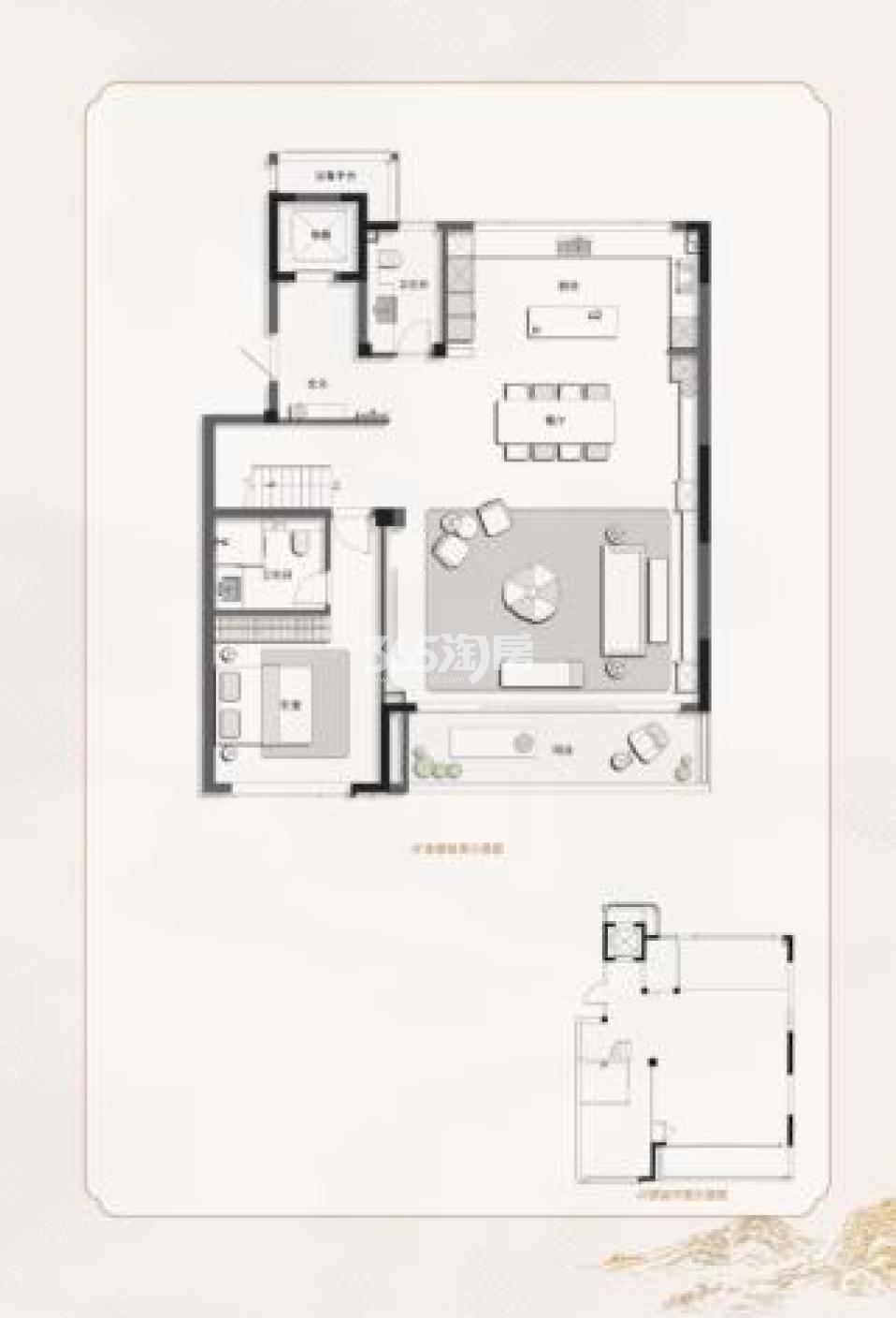 绿城·逸庐建面约290平上叠户型图