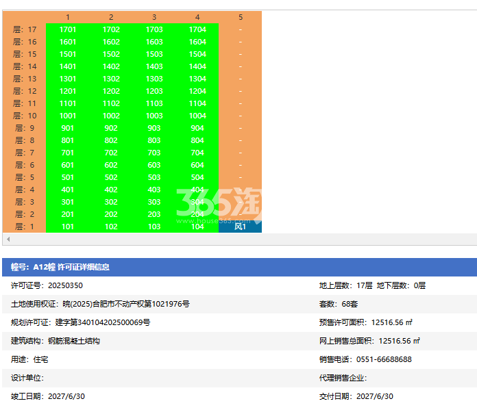 城建星启锦宸A12幢预售信息