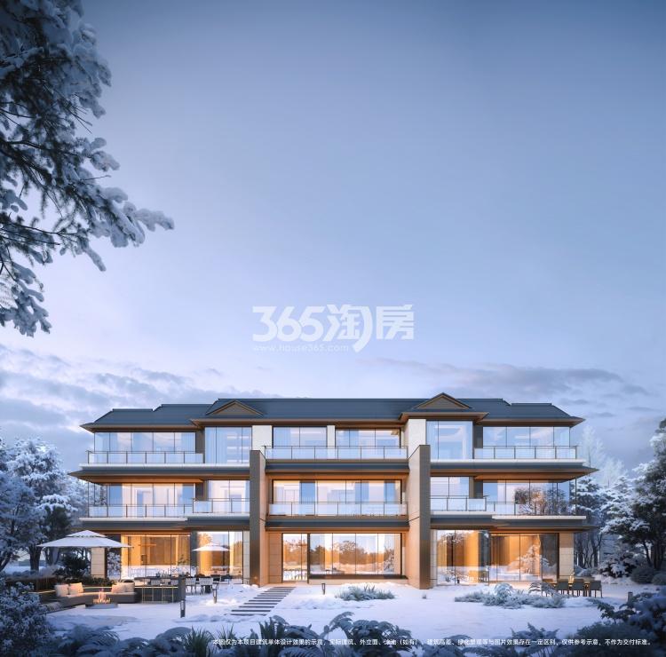 绿城·云庐合院立面雪景效果图